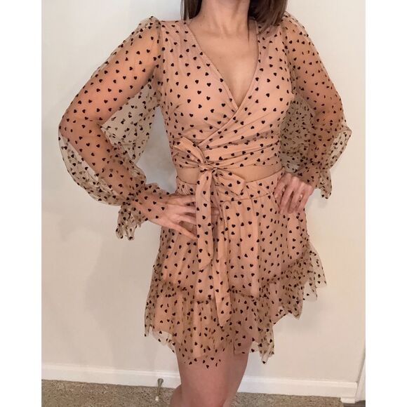 SHEIN Mesh Heart Print Set – Size S - Picture 1 of 3